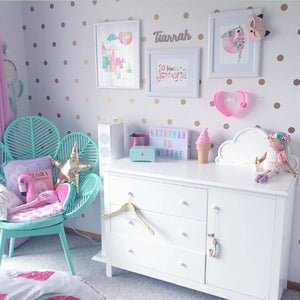 Gold Polka Dots Wall Stickers