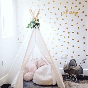 Gold Polka Dots Wall Stickers