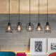 Retro industrial geometric black LED lamp