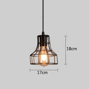 Retro industrial geometric black LED lamp