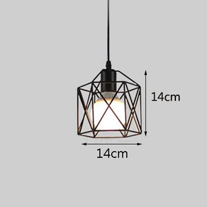 Retro industrial geometric black LED lamp