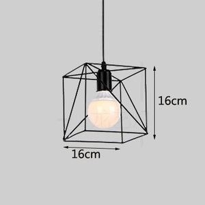 Retro industrial geometric black LED lamp
