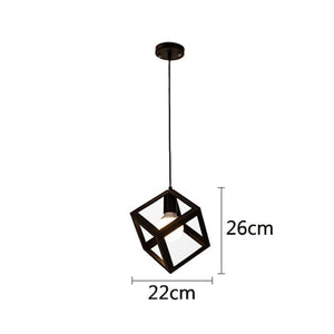 Retro industrial geometric black LED lamp