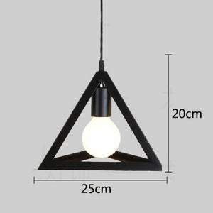 Retro industrial geometric black LED lamp