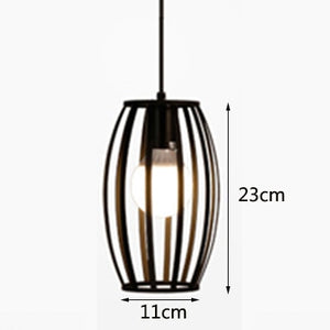 Retro industrial geometric black LED lamp