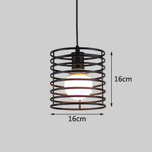 Retro industrial geometric black LED lamp