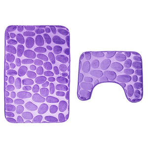Bathroom Bath Mat Set Toilet Carpet
