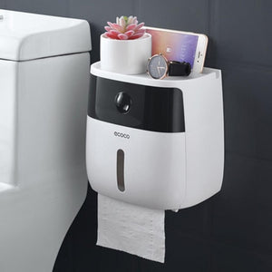 Plastic toilet paper holder wall