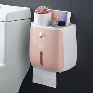 Plastic toilet paper holder wall