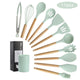 Silicone Cooking Utensils Set Wood Handle