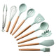 Silicone Cooking Utensils Set Wood Handle