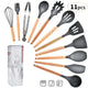 Silicone Cooking Utensils Set Wood Handle