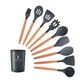 Silicone Cooking Utensils Set Wood Handle