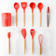 Silicone Cooking Utensils Set Wood Handle