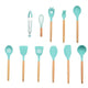 Silicone Cooking Utensils Set Wood Handle