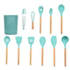 Silicone Cooking Utensils Set Wood Handle