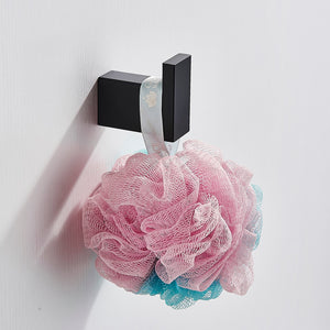 Bathroom Hardware Set Black Robe