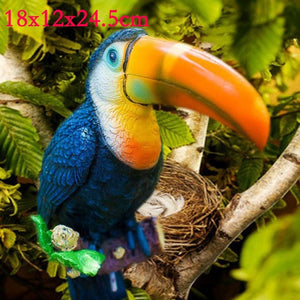 Garden Decoration Simulation Parrot Miniature Sculpture